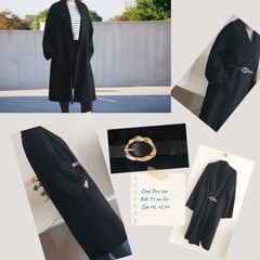 Moteriškas pavasarinis paltas Kallista Adige, juodas kaina ir informacija | Paltai moterims | pigu.lt