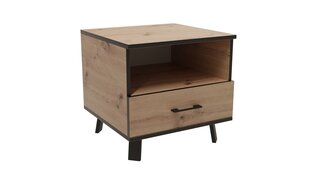 Тумба прикроватная ADRK Furniture Lofton Artisan, коричневая цена и информация | Прикроватные тумбочки | pigu.lt