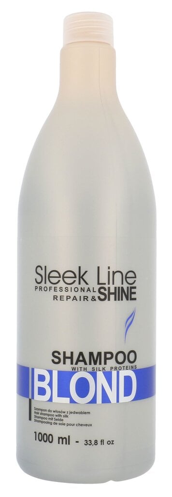 Geltoną toną neutralizuojantis šampūnas šviesiems plaukams Stapiz Sleek Line Blond 1000 ml kaina ir informacija | Šampūnai | pigu.lt