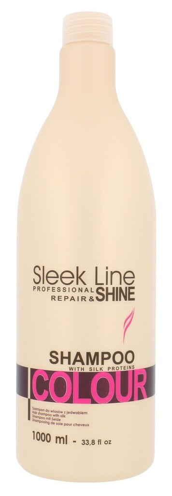 Drėkinamasis, spindesio suteikiantis šampūnas dažytiems plaukams Stapiz Sleek Line Colour, 1000 ml цена и информация | Šampūnai | pigu.lt