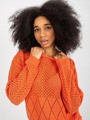 oranžinis moteriškas ažūrinio rašto vasarinis megztinis kaina ir informacija | Megztiniai moterims | pigu.lt