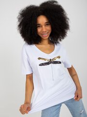 белая хлопковая футболка большого размера с коротким рукавом цена и информация | Футболка женская | pigu.lt