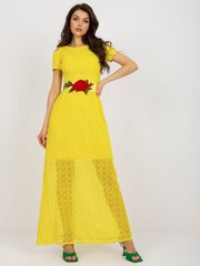 желтое вечернее платье-макси с открытыми плечами цена и информация | Платья | pigu.lt