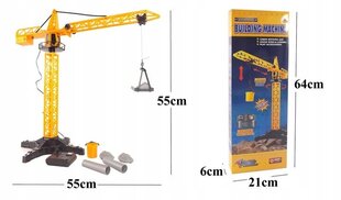 Nuotoliniu būdu valdomas statybinis kranas, 55 cm kaina ir informacija | Žaislai berniukams | pigu.lt