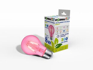 Светодиодная лампа A60 E27 8W FILAMENT Фито-лампа E04-219 цена и информация | Проращиватели, лампы для растений | pigu.lt