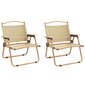 Stovyklavimo 2 -jų kėdžių komplektas vidaXL, smėlio spalvos цена и информация | Lauko kėdės, foteliai, pufai | pigu.lt