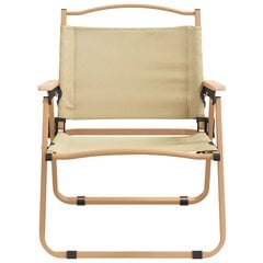 Stovyklavimo 2 -jų kėdžių komplektas vidaXL, smėlio spalvos kaina ir informacija | Lauko kėdės, foteliai, pufai | pigu.lt