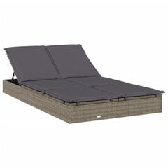 Saulės gultas su stogu vidaXL, pilkas цена и информация | Шезлонги | pigu.lt