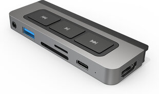 Hyper HyperDrive 6-in-1, USB-C kaina ir informacija | Kabeliai ir laidai | pigu.lt
