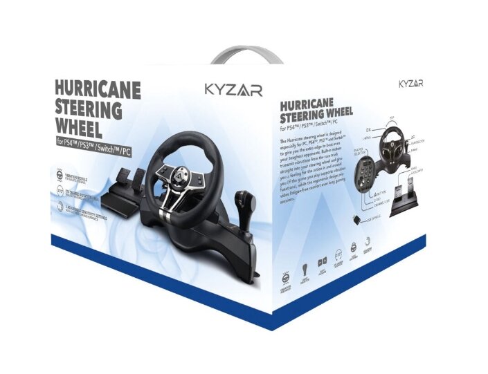 Kyzar Hurricane PlayStation Racing Wheel kaina ir informacija | Žaidimų vairai  | pigu.lt