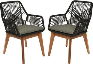2-ų kėdžių komplektas Enne Garden Siena, juodas kaina ir informacija | Lauko kėdės, foteliai, pufai | pigu.lt