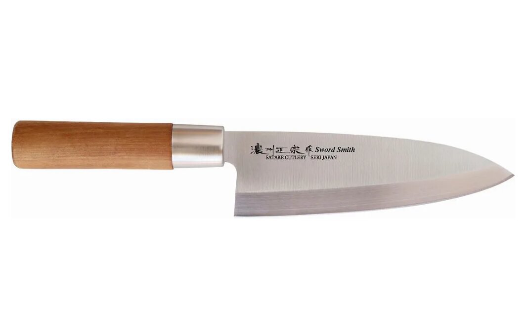 Satake Noushu Masamuke Saku Chrome Deba peilis, 16 cm kaina ir informacija | Peiliai ir jų priedai | pigu.lt