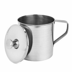 Plieninis puodelis su dangteliu, 600 ml цена и информация | Стаканы, фужеры, кувшины | pigu.lt