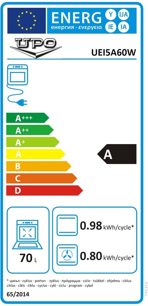 Upo UEI5A60W kaina ir informacija | Elektrinės viryklės | pigu.lt