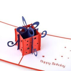 HAPPY GIFTERS "Подарочная коробка" 3D открытка на день рождения, ручная работа 12x12 см цена и информация | Конверты, открытки | pigu.lt