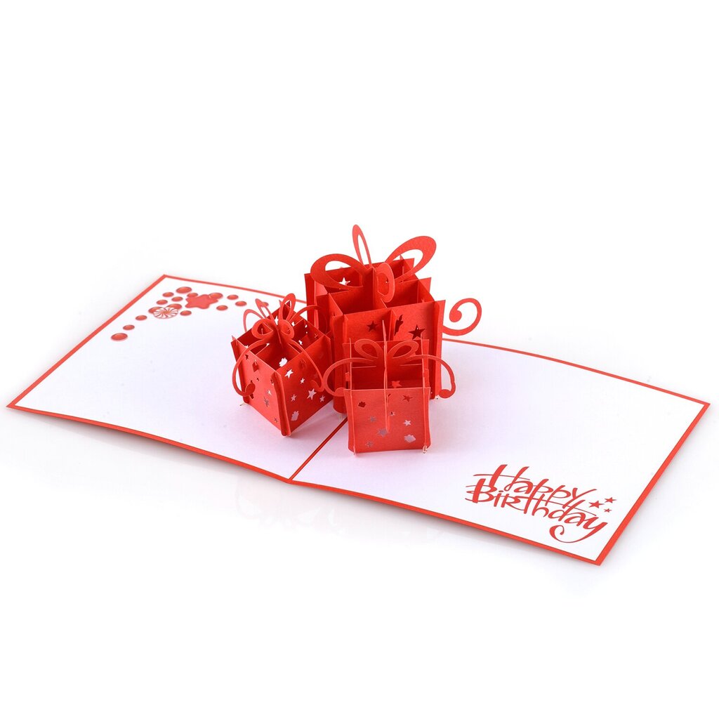 Išsiskleidžiantis 3D šventinis atvirukas Happy Gifters Gimtadienio dovanos 15x15cm цена и информация | Vokeliai, atvirukai | pigu.lt