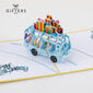 Išsiskleidžiantis 3D šventinis atvirukas Happy Gifters Gimtadienio autobusas, 15x15cm kaina ir informacija | Vokeliai, atvirukai | pigu.lt