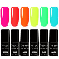 Набор гель-лаков для ногтей Sincero Salon Neon Dream, 6 шт. х 6 мл цена и информация | Лаки, укрепители для ногтей | pigu.lt