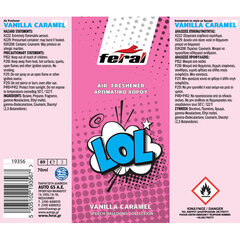 Oсвежитель воздуха FERAL LOL Vanilla Caramel цена и информация | Освежители воздуха для салона | pigu.lt