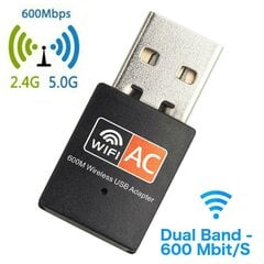 USB WiFi Dual Band Adapter 802.11ac / 600mbps / RTL8811cu цена и информация | Адаптеры, USB-разветвители | pigu.lt