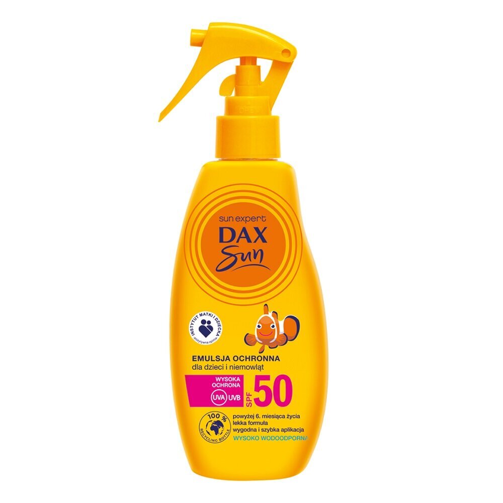 Apsaugos emulsija nuo saulės vaikams Dax Sun SPF50, 200 ml цена и информация | Kremai nuo saulės | pigu.lt