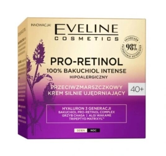 Veido kremas Eveline Pro-Retinol 100% Bakuchiol Firming Cream 40+, 50 ml kaina ir informacija | Veido kremai | pigu.lt