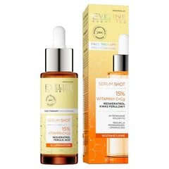 Veido serumas Eveline Serum Shot 15% Vitamin C + Cg, 30 ml kaina ir informacija | Veido aliejai, serumai | pigu.lt