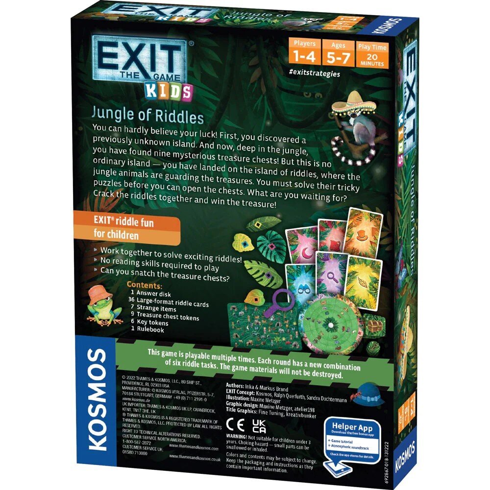 Stalo žaidimas Exit: The Game – Kids: Jungle of Riddles, ENG цена и информация | Stalo žaidimai, galvosūkiai | pigu.lt