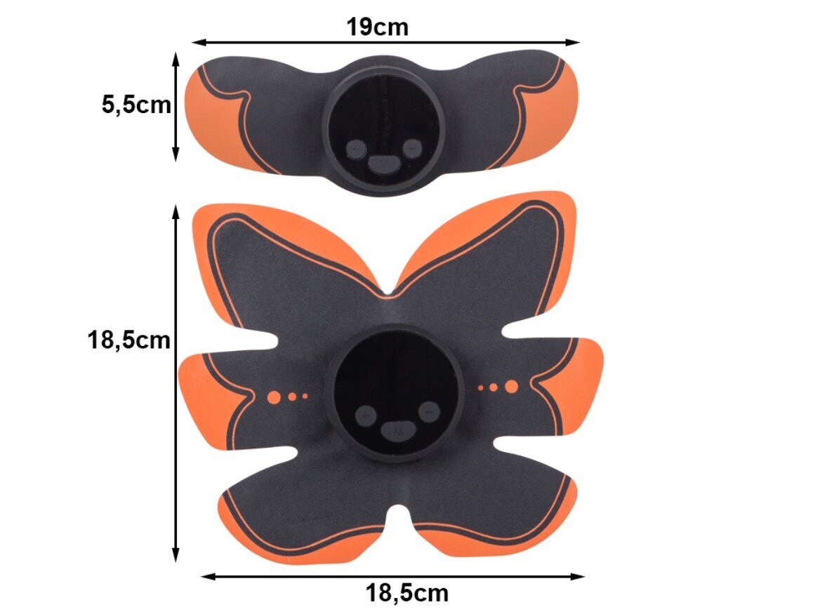 Elektrostimuliatorius pilvo, rankų ir kojų raumenų stimuliatorius 3x EMS, 18.5x18.5cm, juodas kaina ir informacija | Preso treniruokliai | pigu.lt