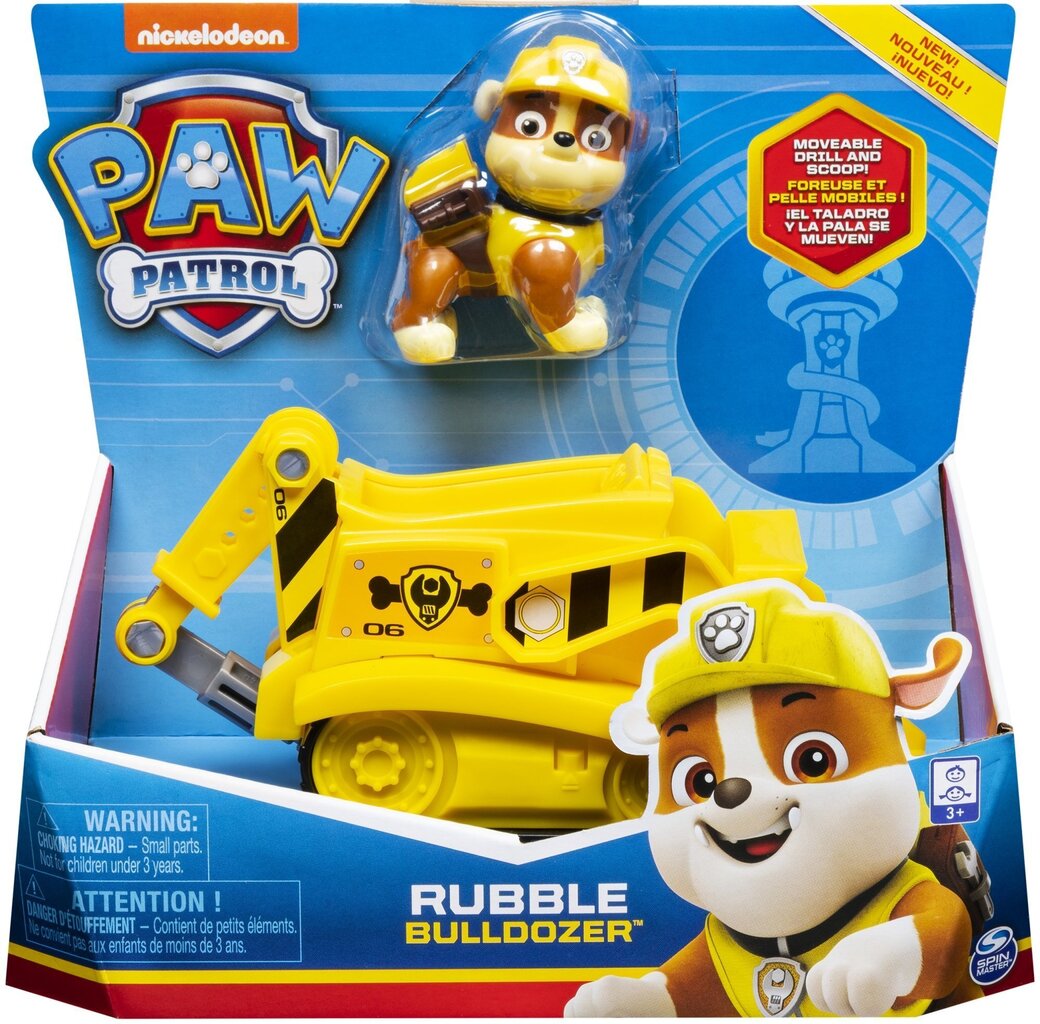 Spin Master Paw Patrol (Šunyčiai Patruliai) Buldozerio ekskavatorius Rubble su figūrėle цена и информация | Žaislai berniukams | pigu.lt