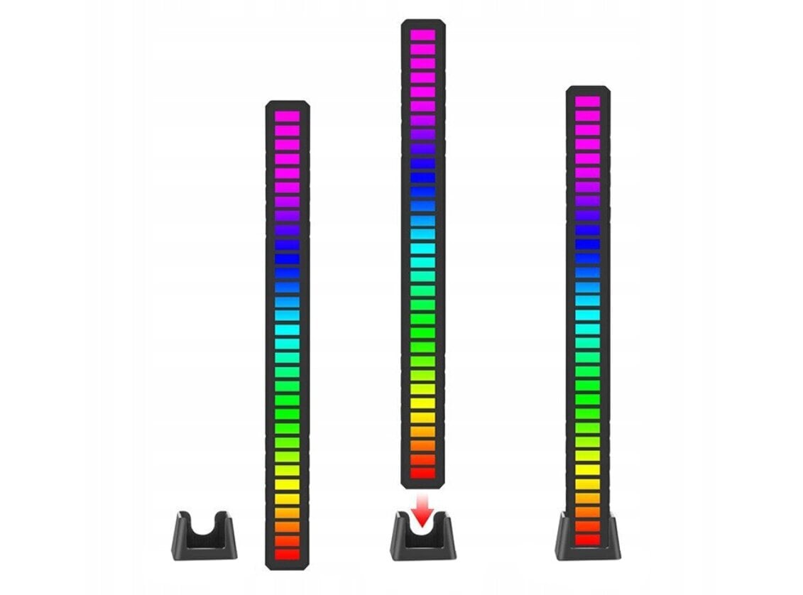 RGB USB LED garso atsako daugiaspalvis neoninis šviestuvas, juodas kaina ir informacija | Dekoracijos šventėms | pigu.lt