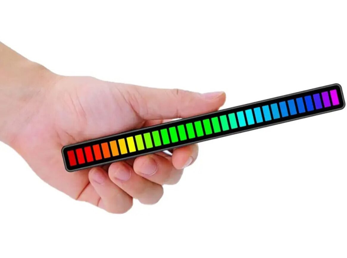 RGB USB LED garso atsako daugiaspalvis neoninis šviestuvas, juodas kaina ir informacija | Dekoracijos šventėms | pigu.lt