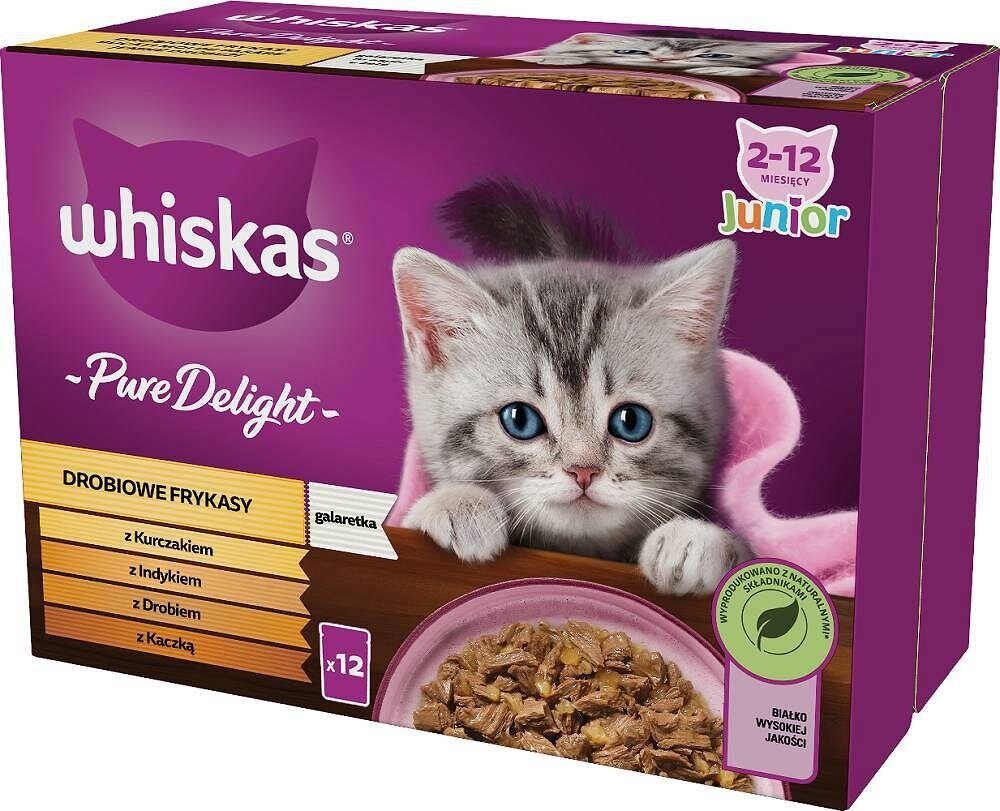Whiskas Pure Delight rinkinys katėms, 12x85 g цена и информация | Konservai katėms | pigu.lt