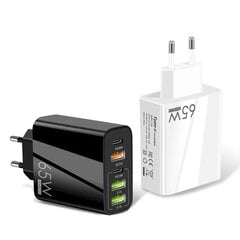 Зарядное устройство для телефона 65 Вт GaN USB C Быстрое зарядное устройство на 5 устройств цена и информация | Зарядные устройства для телефонов | pigu.lt