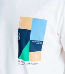 Tom Tailor marškinėliai vyrams 1035582*10906, balti kaina ir informacija | Vyriški marškinėliai | pigu.lt