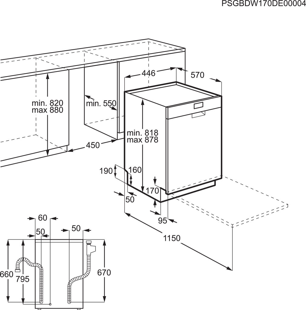 AEG FFB73507ZW kaina ir informacija | Indaplovės | pigu.lt