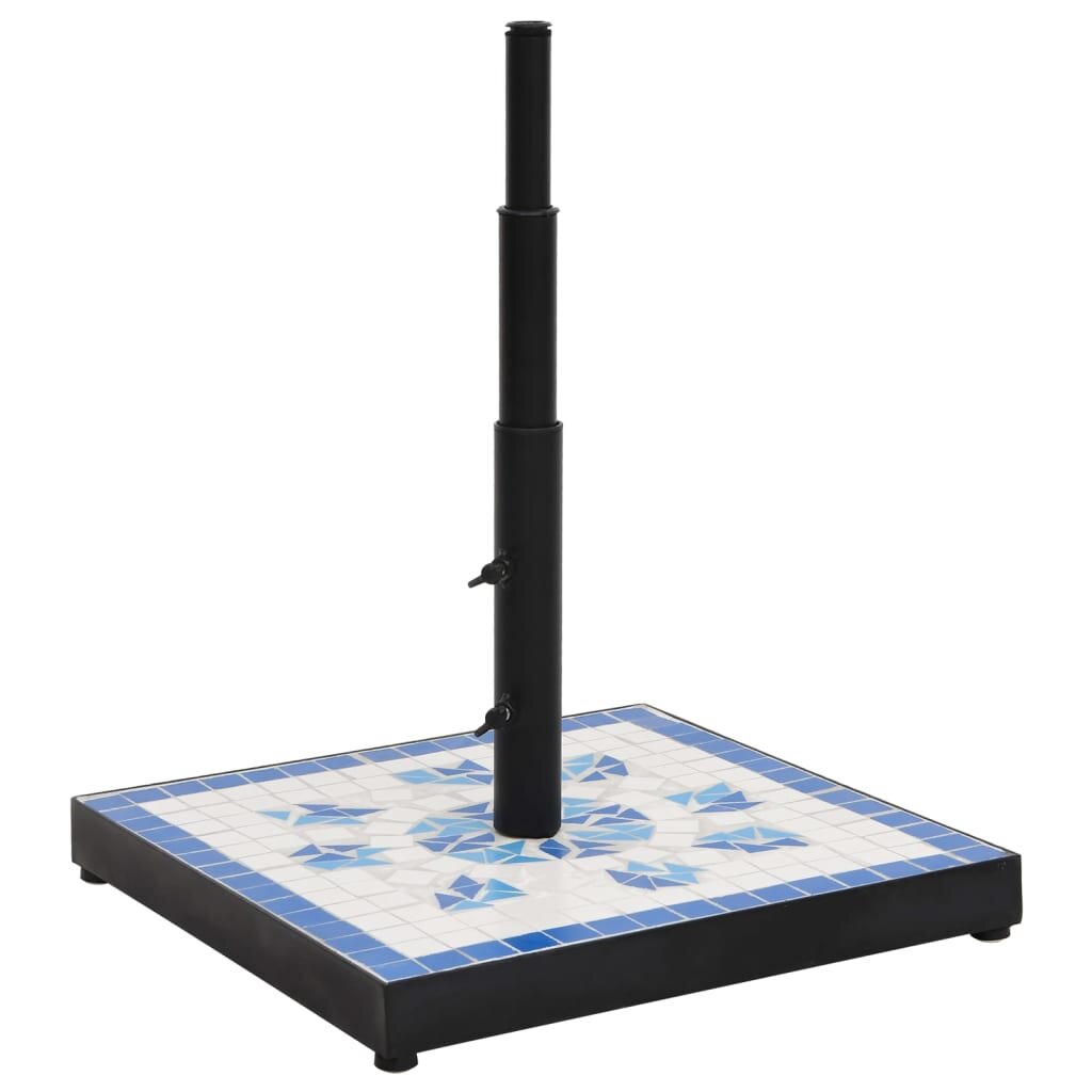 vidaXL Skėčio stovas, mėlynos ir baltos spalvos, kvadratinis, 12kg kaina ir informacija | Skėčiai, markizės, stovai | pigu.lt