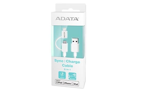 ADATA Sync & Charge Lightning + Micro USB Cable 1m White kaina ir informacija | Laidai telefonams | pigu.lt