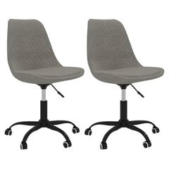 Pasukamų 2 - jų valgomojo kėdžių komplektas vidaXL, šviesiai pilkas kaina ir informacija | Virtuvės ir valgomojo kėdės | pigu.lt