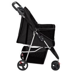 VidaXL sulankstomas vežimėlis šunims, juodas цена и информация | Переноски, сумки | pigu.lt