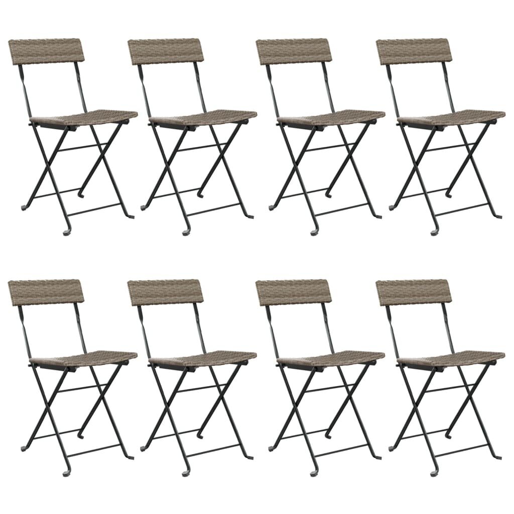 Sulankstomų bistro kėdžių komplektas vidaXL, pilkas kaina ir informacija | Lauko kėdės, foteliai, pufai | pigu.lt