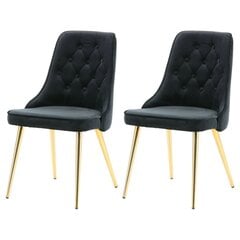 2 - jų valgomojo kėdžių komplektas Venture Home, juodas/auksinis kaina ir informacija | Virtuvės ir valgomojo kėdės | pigu.lt