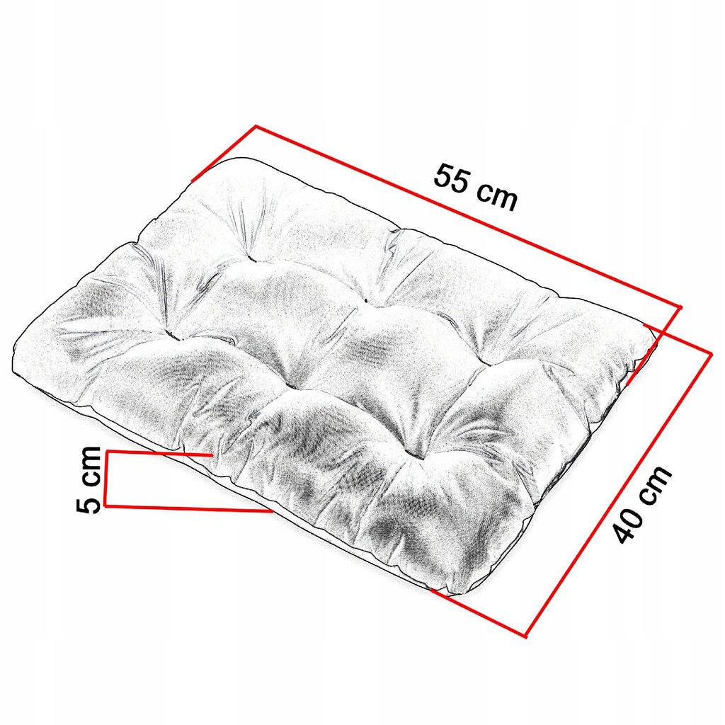 Guolis Superkissen24, 55x40 cm, pilkas/rudas kaina ir informacija | Guoliai, pagalvėlės | pigu.lt