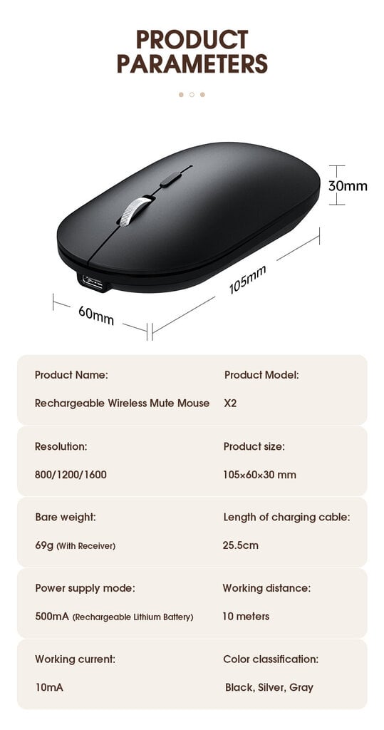 X2 Wireless kaina ir informacija | Pelės | pigu.lt
