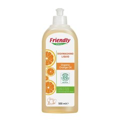 Friendly organic indų plovimo priemonė su apelsinų aliejumi, 500 ml kaina ir informacija | Indų plovimo priemonės | pigu.lt