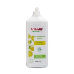 Friendly organic indų plovimo priemonė su citrinų aliejumi, 1000 ml kaina ir informacija | Indų plovimo priemonės | pigu.lt