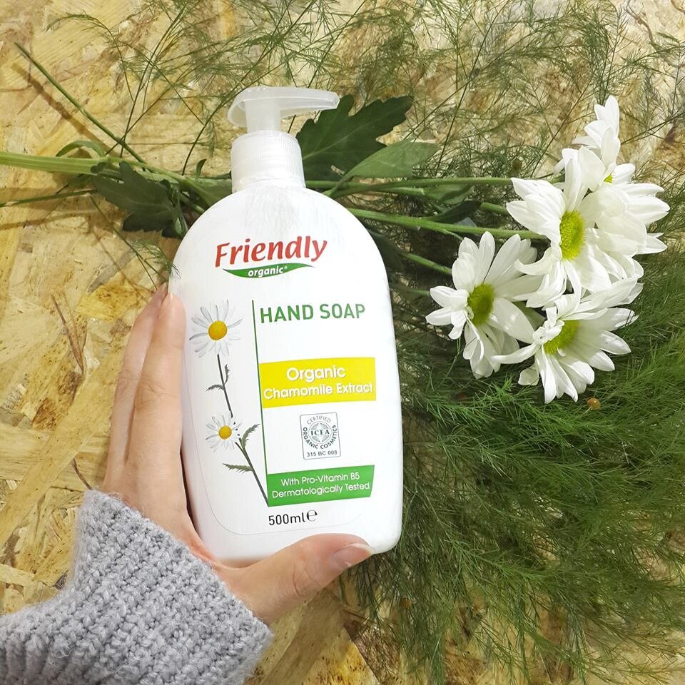 Drėkinantis skystas muilas su ramunėlėmis Friendly Organic, 500 ml kaina ir informacija | Muilai | pigu.lt