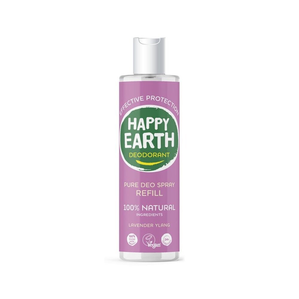 Natūralus purškiamo dezodoranto papildymas Happy Earth Pure Deo Spray Refill Lavender Ylang, 300 ml цена и информация | Dezodorantai | pigu.lt