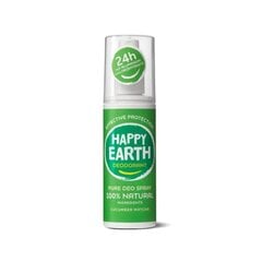 Натуральный дезодорант-спрей с освежающим ароматом огурца и матча Happy Earth 100% , 100мл цена и информация | Дезодоранты | pigu.lt