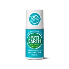 Натуральный шариковый дезодорант с освежающим ароматом лайма и кедра Happy Earth 100%, 75мл цена и информация | Дезодоранты | pigu.lt